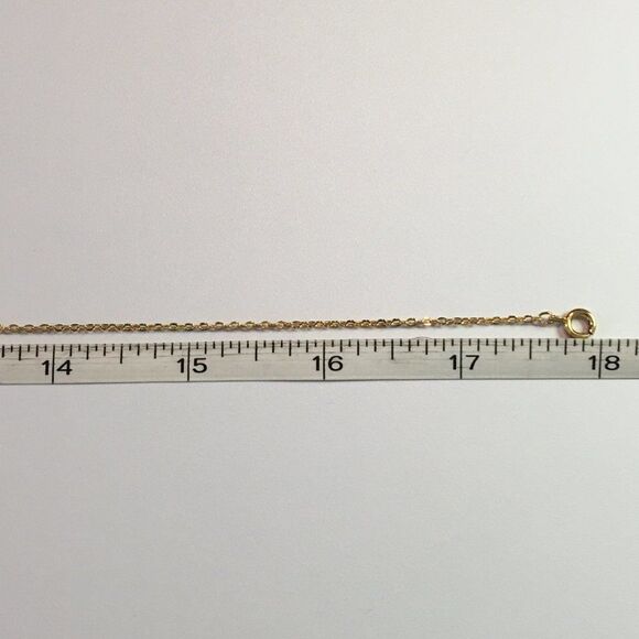 Gold Plated Faux Aquamarine Pendant 18in Trace Chain Necklace March Birthstone - Picture 12 of 13